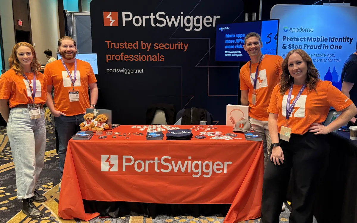 The PortSwigger booth on the show floor