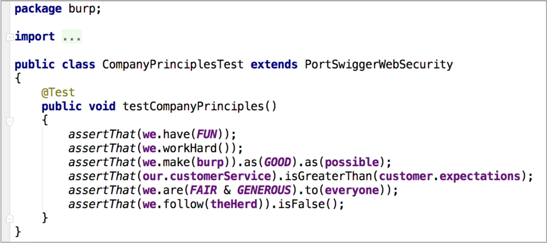 The PortSwigger Culture Unit Test — the six principles written on the wall of the first Knutsford office in 2013